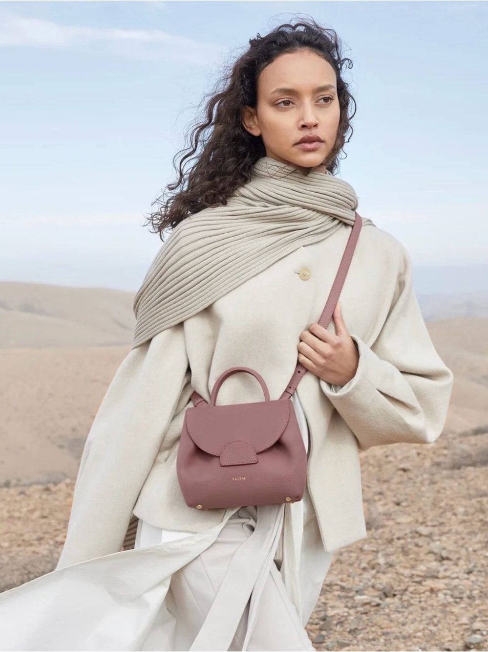 Polene Numero Un Nano Textured Lilac Crossbody Bag - Picture 2 of 9